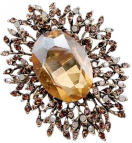 Брошь Tuimedaq бижутерный сплав c фианитом 