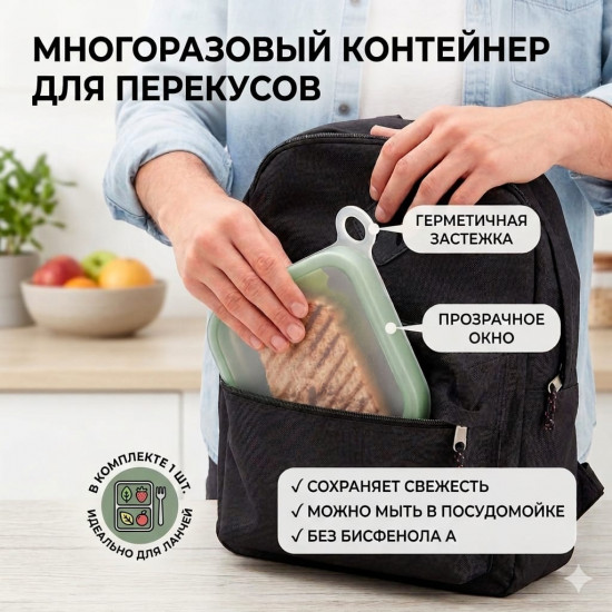 Ланч-бокс для бутербродов и перекусов