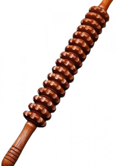 Ручной деревянный массажёр роликовый для тела
