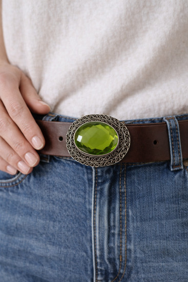 Пряжка для ремня с хризолитом «Olivara»