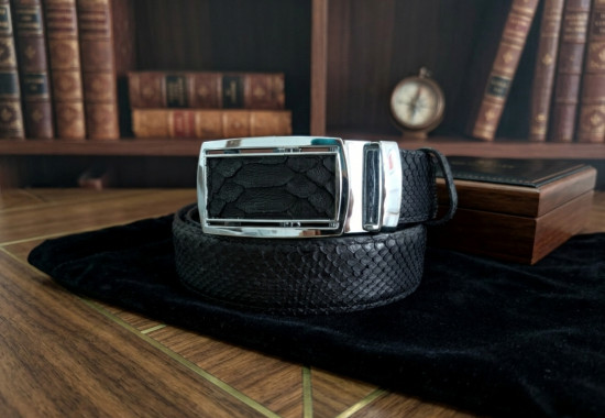 Ремень из натуральной кожи питона