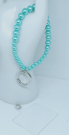 Шнурок-сотуар для смартфона с бусинами зеленого цвета