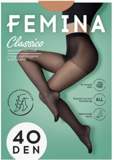 Колготки женские с шортиками «Classico 40 Den»
