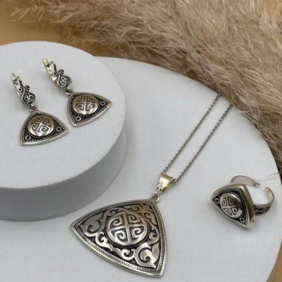 Комплект украшений из бижутерного сплава с этническим узором