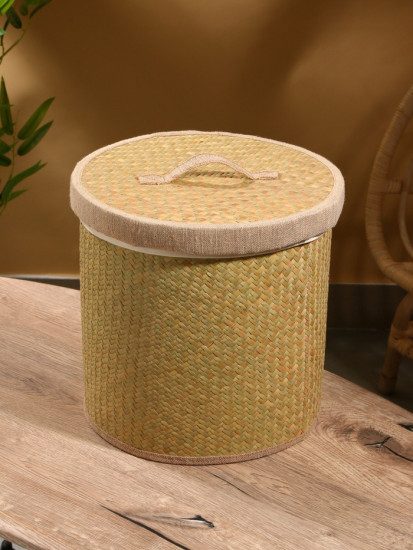 Корзина для белья с крышкой и тканевым подкладом