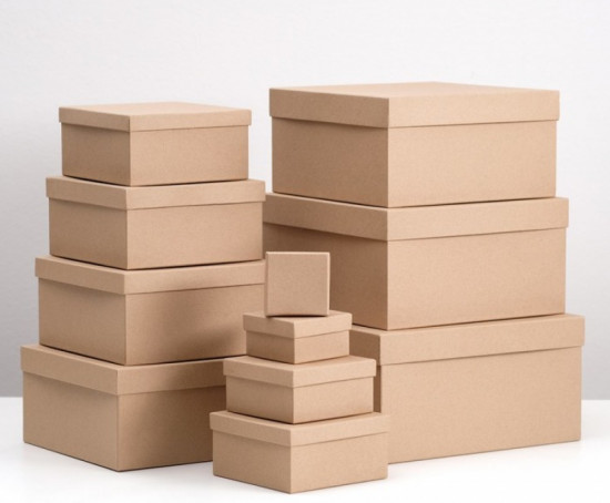 Набор квадратных коробок «Крафт однотонный»