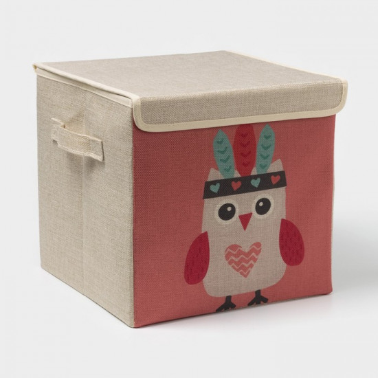 Короб стеллажный для хранения с крышкой «Совушка-индеец»