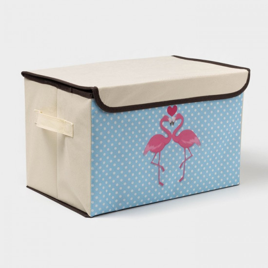 Короб стеллажный для хранения с крышкой «Фламинго»