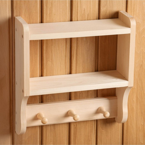 Полка-вешалка для бани и сауны