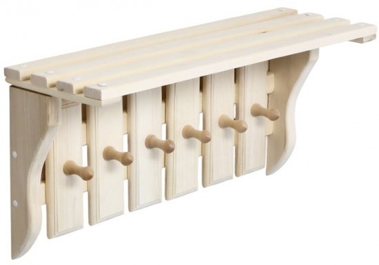 Полка-вешалка для бани и сауны