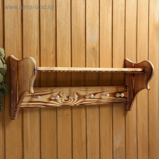 Полка-вешалка для бани и сауны