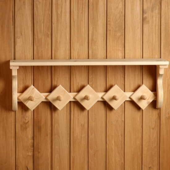 Полка-вешалка для бани и сауны