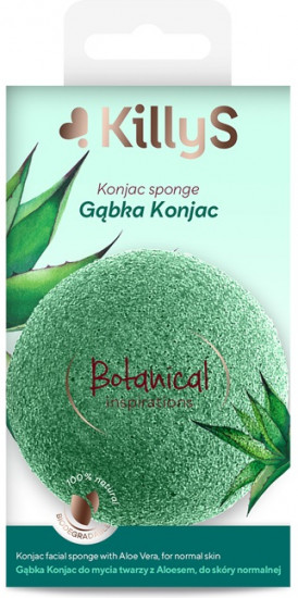Спонж для умывания лица с алоэ «Konjack sponge Botanical Inspirations»