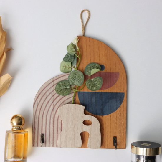 Настенные крючки декоративные «Абстракция с цветком»