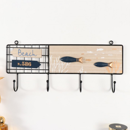 Настенные крючки декоративные «Синие рыбки»