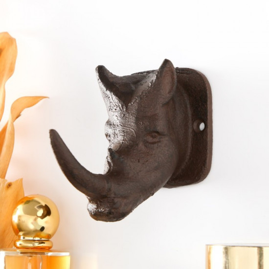Настенный крючок декоративный «Носорог»