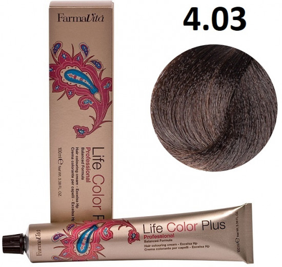 Краситель для волос «Life Color Plus», оттенок 4.03 теплый каштановый