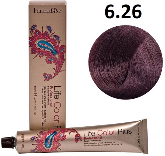 Краситель для волос «Life Color Plus», оттенок 6.26 темный блондин красный ирис