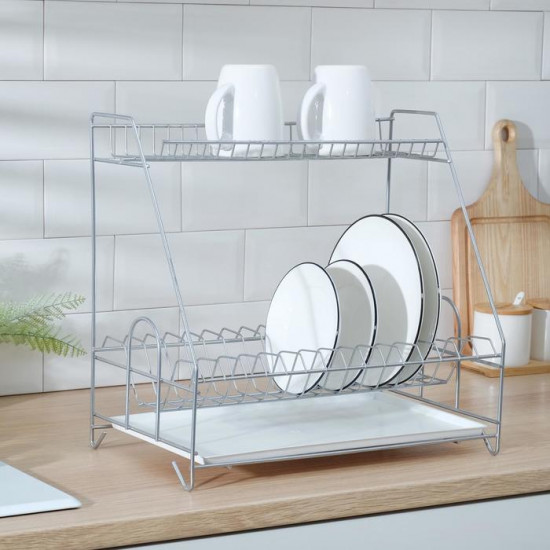 Сушилка для посуды с поддоном 2-х ярусная