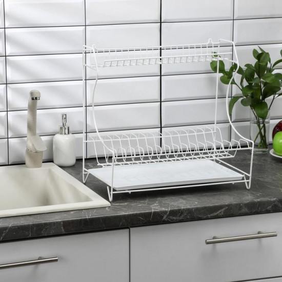 Сушилка для посуды с поддоном 2-х ярусная