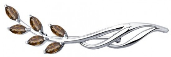 Брошь из серебра с раухтопазами