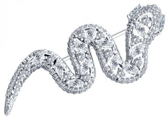 Брошь из серебра с фианитами