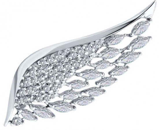 Брошь из серебра с фианитами