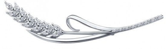 Брошь из серебра с фианитами