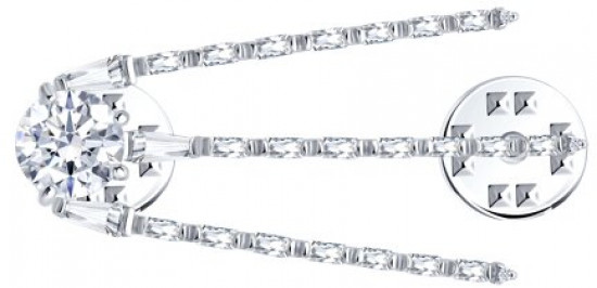 Брошь из серебра с фианитами