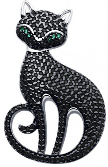 Брошь из серебра с фианитами