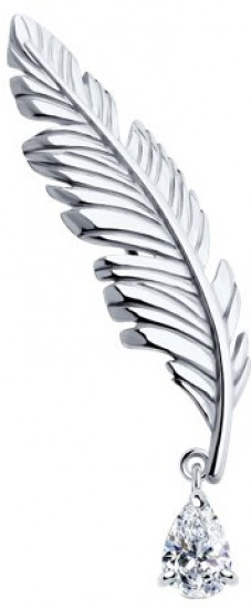 Брошь из серебра с фианитом