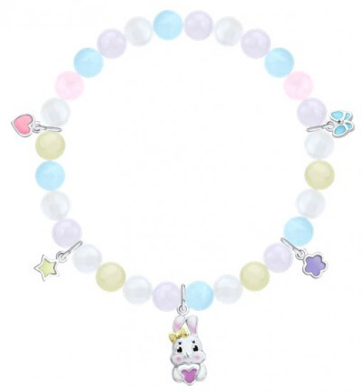 Браслет из серебра с кварцитом и эмалью