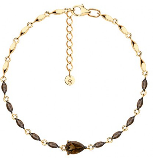 Браслет из серебра с раухтопазами