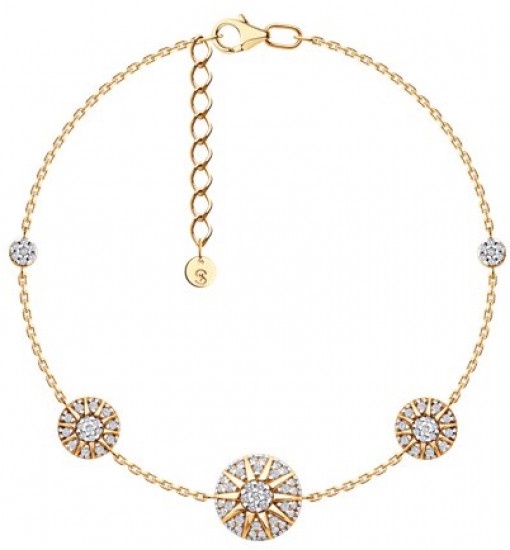 Браслет из серебра с фианитами