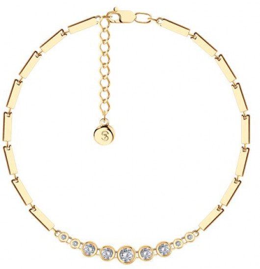 Браслет из серебра с фианитами