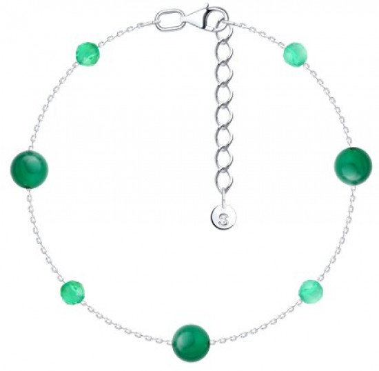 Браслет из серебра с агатами