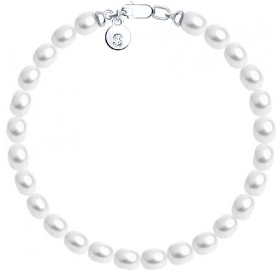 Браслет из серебра с жемчугом