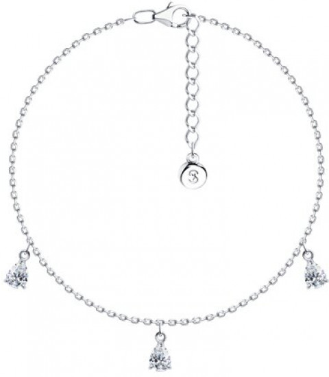 Браслет из серебра с кристаллами