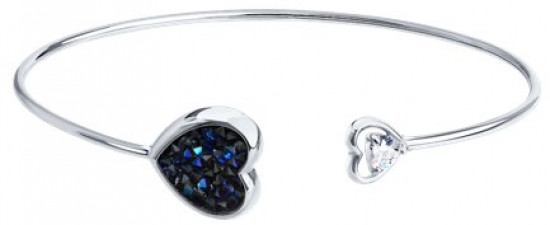 Браслет из серебра с кристальной тканью и фианитом