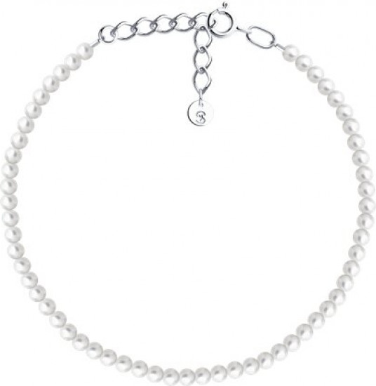 Браслет из серебра с синтетическим жемчугом