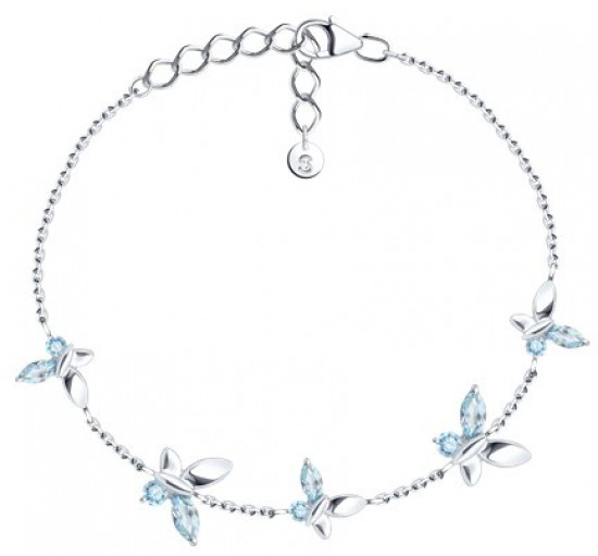 Браслет из серебра с топазами