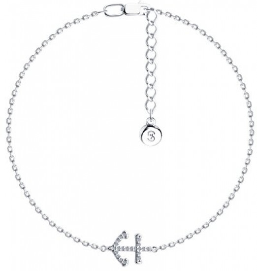 Браслет из серебра с фианитами