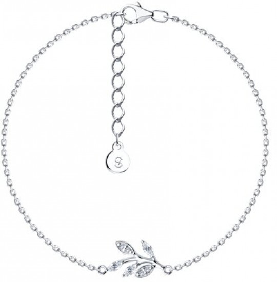 Браслет из серебра с фианитами