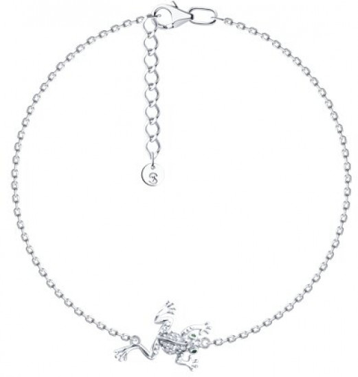 Браслет из серебра с фианитами