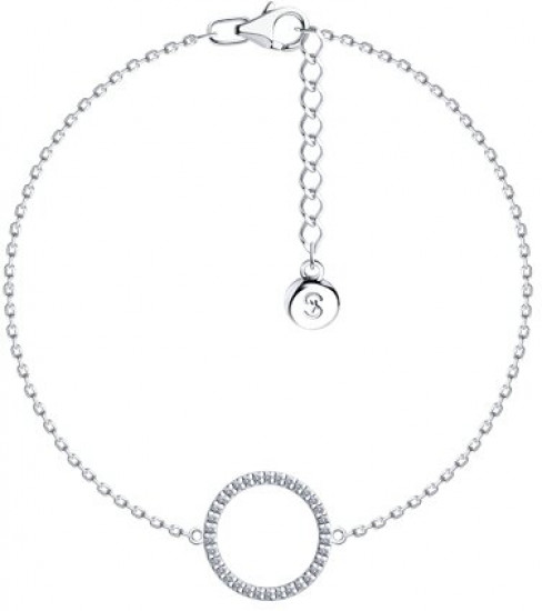 Браслет из серебра с фианитами