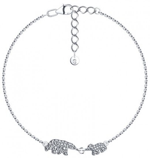 Браслет из серебра с фианитами