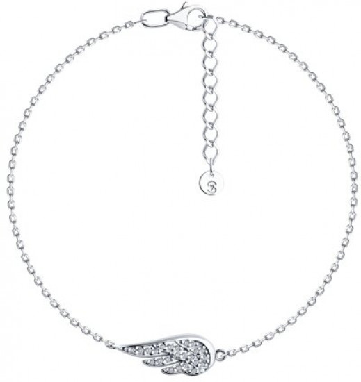 Браслет из серебра с фианитами