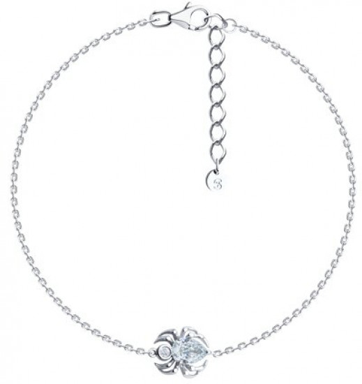 Браслет из серебра с фианитами