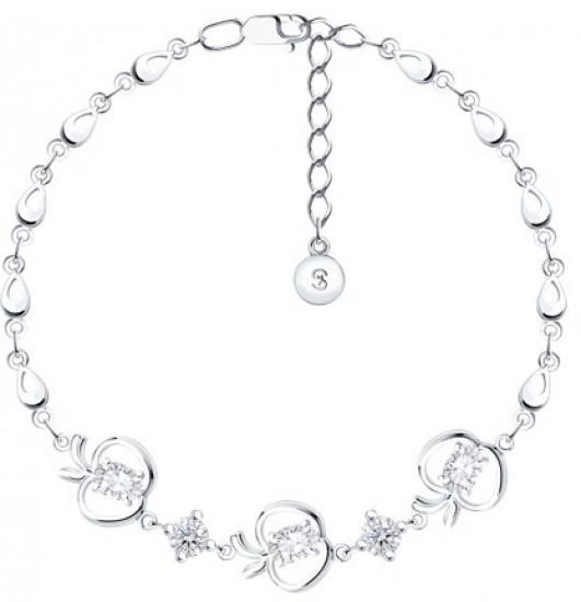 Браслет из серебра с фианитами