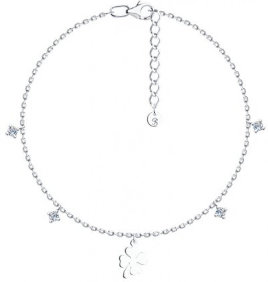 Браслет из серебра с фианитами